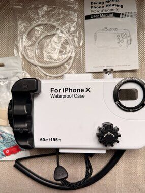 iPhone X Waterproof Dive Case 60m Underwater Housing w/ Accessories